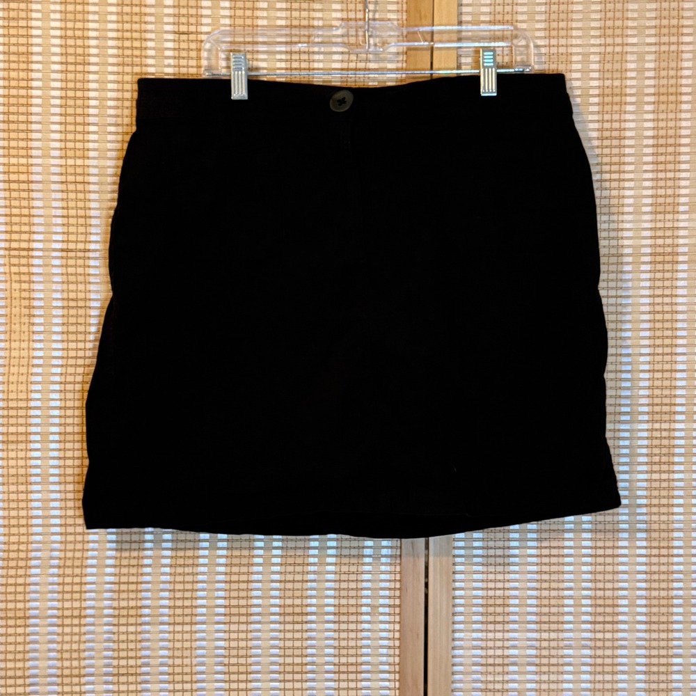 Karen Scott Womens Black Cotton Blend Twill Skort Size 16 Active Casual Mini